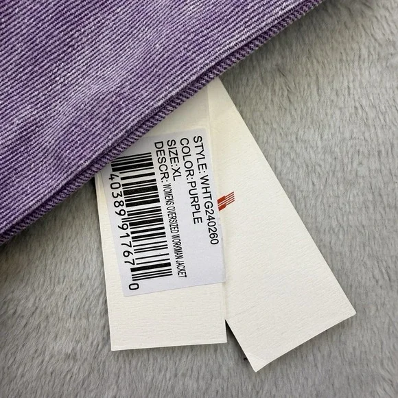 Honor The Gift‎ Jacket Women's Oversized Workman Cropped Purple Size XL NWT - Picture 4 of 12